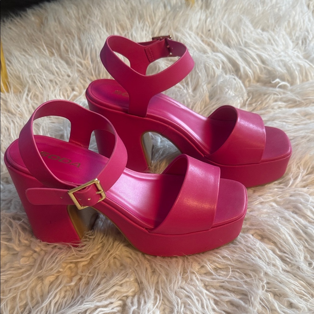 Soda Pink Platform Sandals